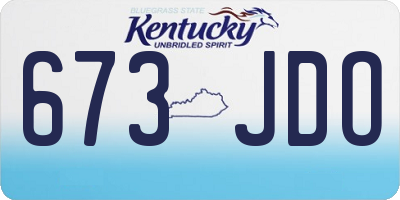 KY license plate 673JDO