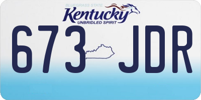 KY license plate 673JDR