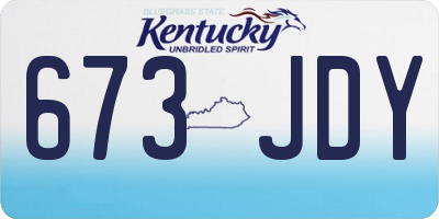 KY license plate 673JDY