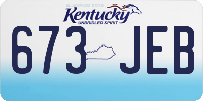 KY license plate 673JEB