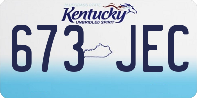 KY license plate 673JEC