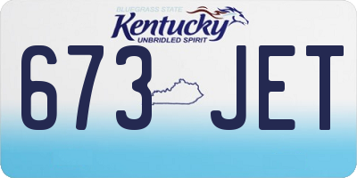 KY license plate 673JET