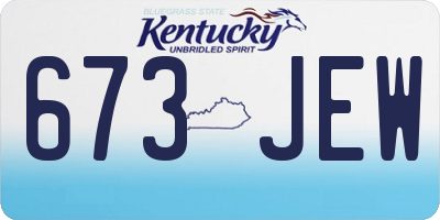 KY license plate 673JEW