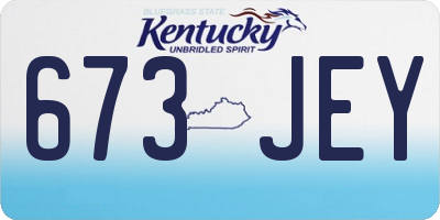 KY license plate 673JEY