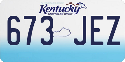 KY license plate 673JEZ
