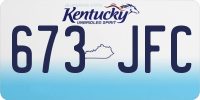KY license plate 673JFC