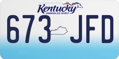 KY license plate 673JFD
