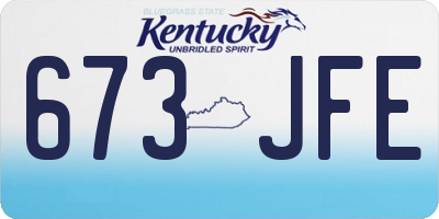 KY license plate 673JFE