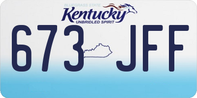 KY license plate 673JFF