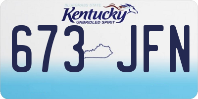 KY license plate 673JFN