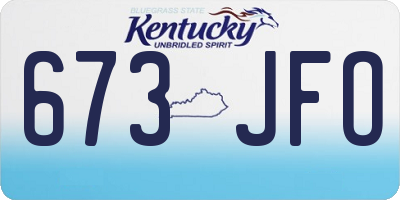 KY license plate 673JFO