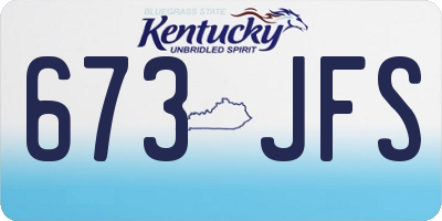 KY license plate 673JFS