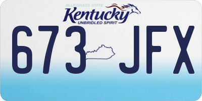 KY license plate 673JFX