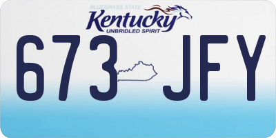 KY license plate 673JFY