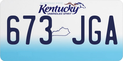 KY license plate 673JGA