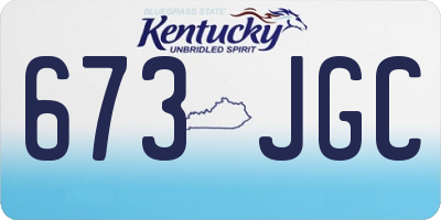 KY license plate 673JGC