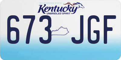KY license plate 673JGF