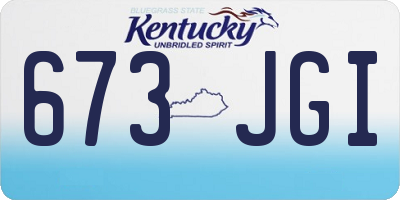 KY license plate 673JGI