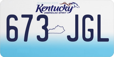 KY license plate 673JGL