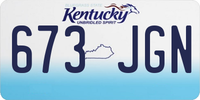 KY license plate 673JGN
