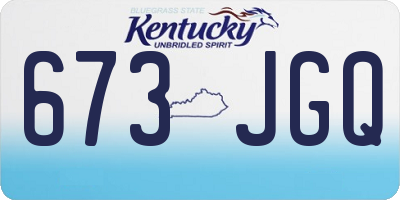 KY license plate 673JGQ