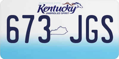 KY license plate 673JGS