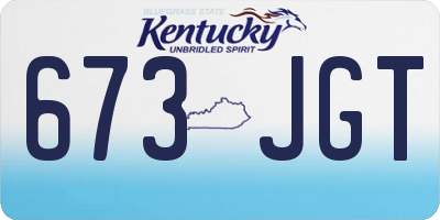 KY license plate 673JGT