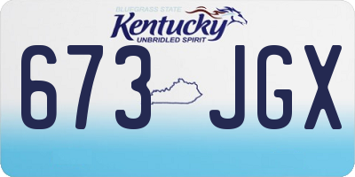 KY license plate 673JGX