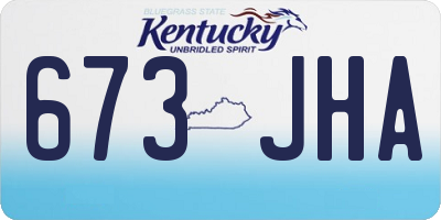 KY license plate 673JHA
