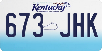 KY license plate 673JHK
