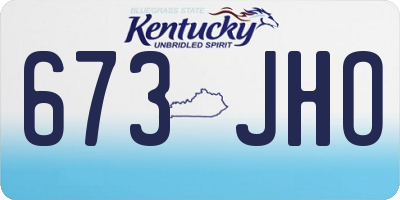 KY license plate 673JHO