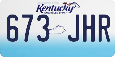 KY license plate 673JHR