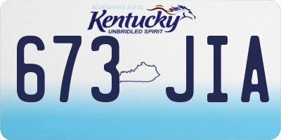 KY license plate 673JIA