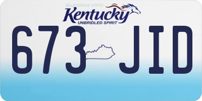 KY license plate 673JID