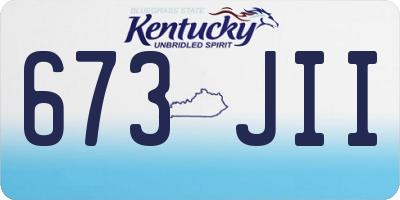 KY license plate 673JII