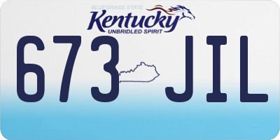 KY license plate 673JIL