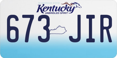 KY license plate 673JIR