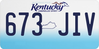 KY license plate 673JIV