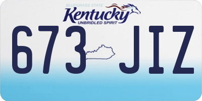 KY license plate 673JIZ