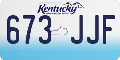 KY license plate 673JJF