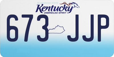 KY license plate 673JJP