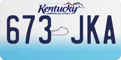 KY license plate 673JKA