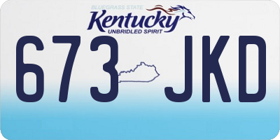 KY license plate 673JKD