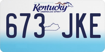 KY license plate 673JKE