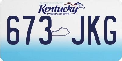 KY license plate 673JKG