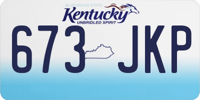 KY license plate 673JKP