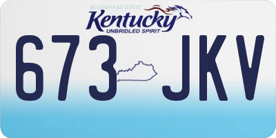 KY license plate 673JKV