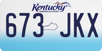 KY license plate 673JKX