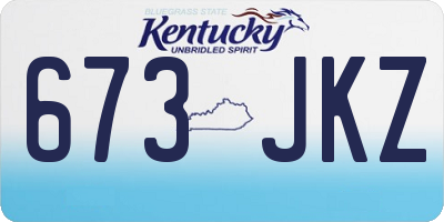 KY license plate 673JKZ