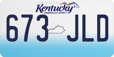 KY license plate 673JLD